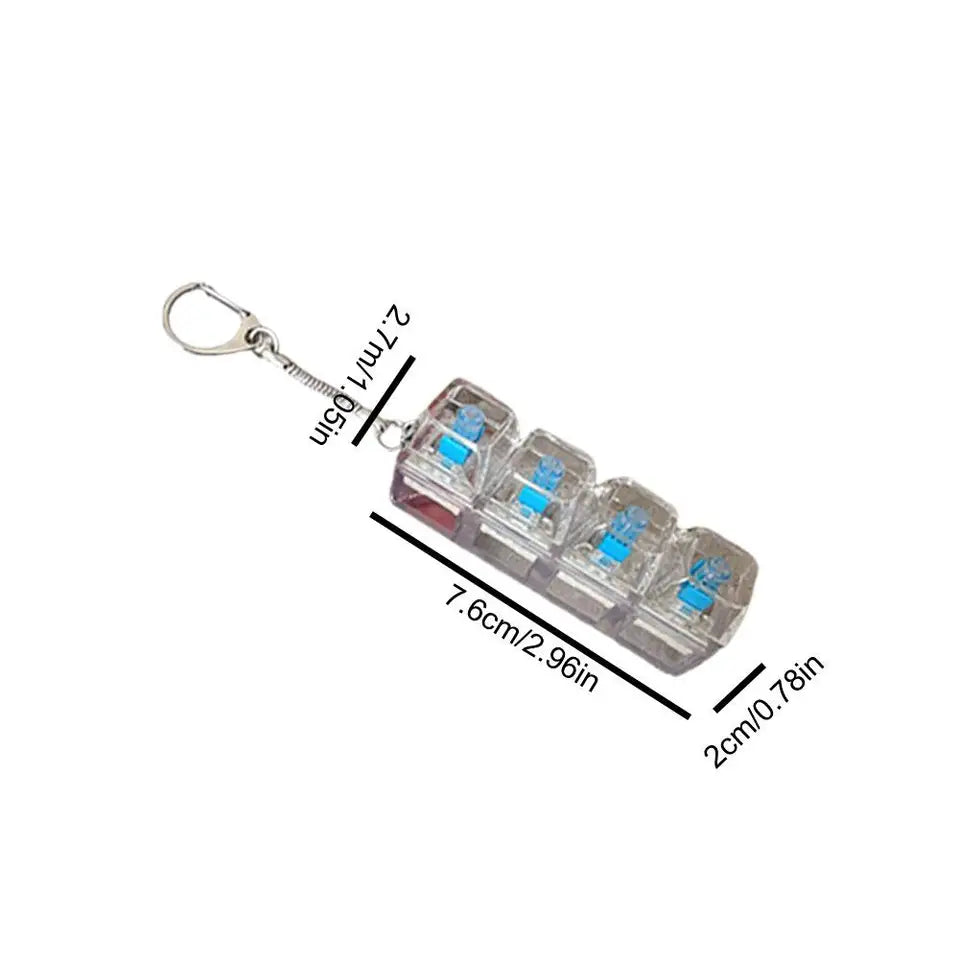 Mini Mechanical Keyboard Fidget Keychain – LED Stress Relief