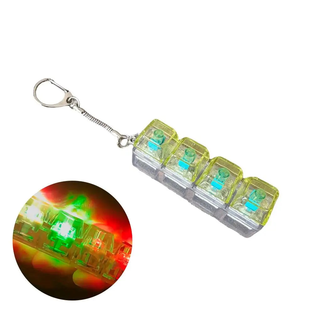 C Color Mini Mechanical Keyboard Fidget Keychain – LED Stress Relief
