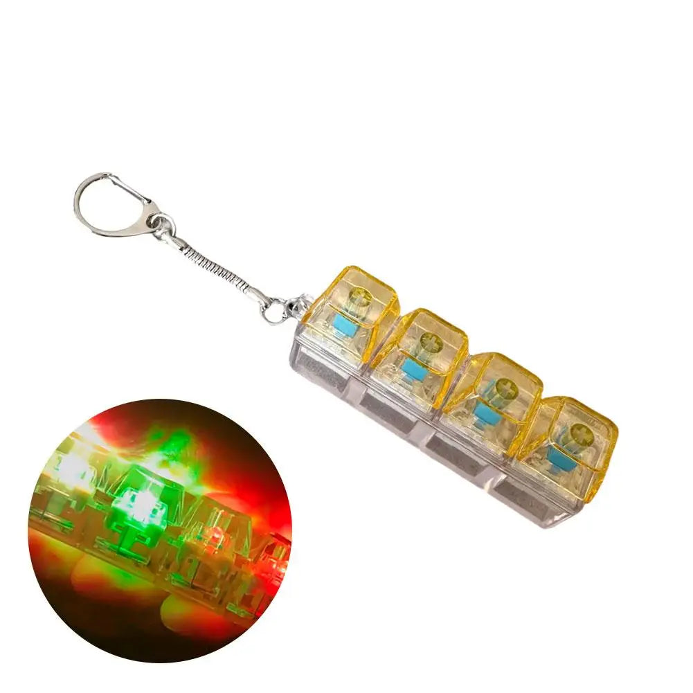 D Color Mini Mechanical Keyboard Fidget Keychain – LED Stress Relief