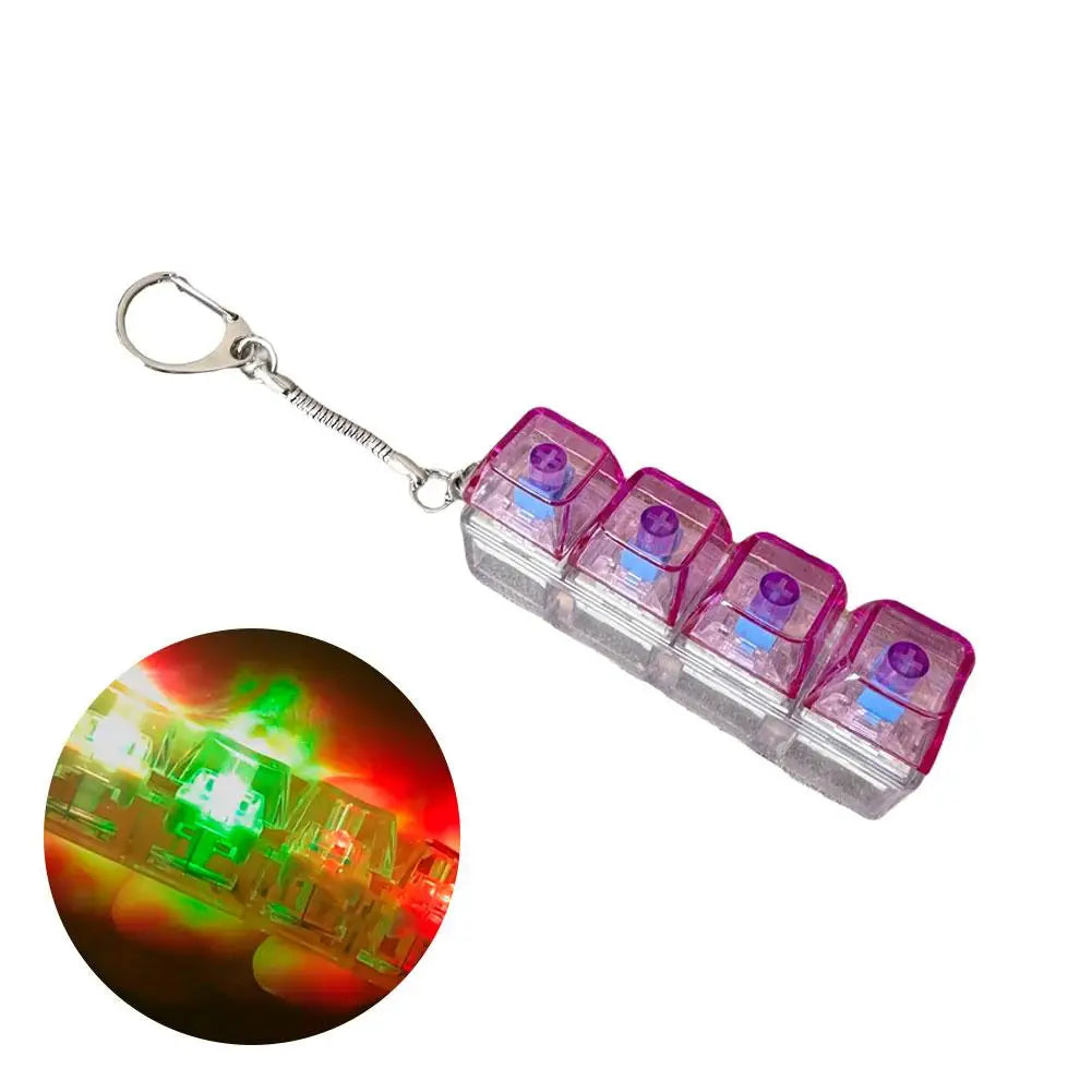 E Color Mini Mechanical Keyboard Fidget Keychain – LED Stress Relief