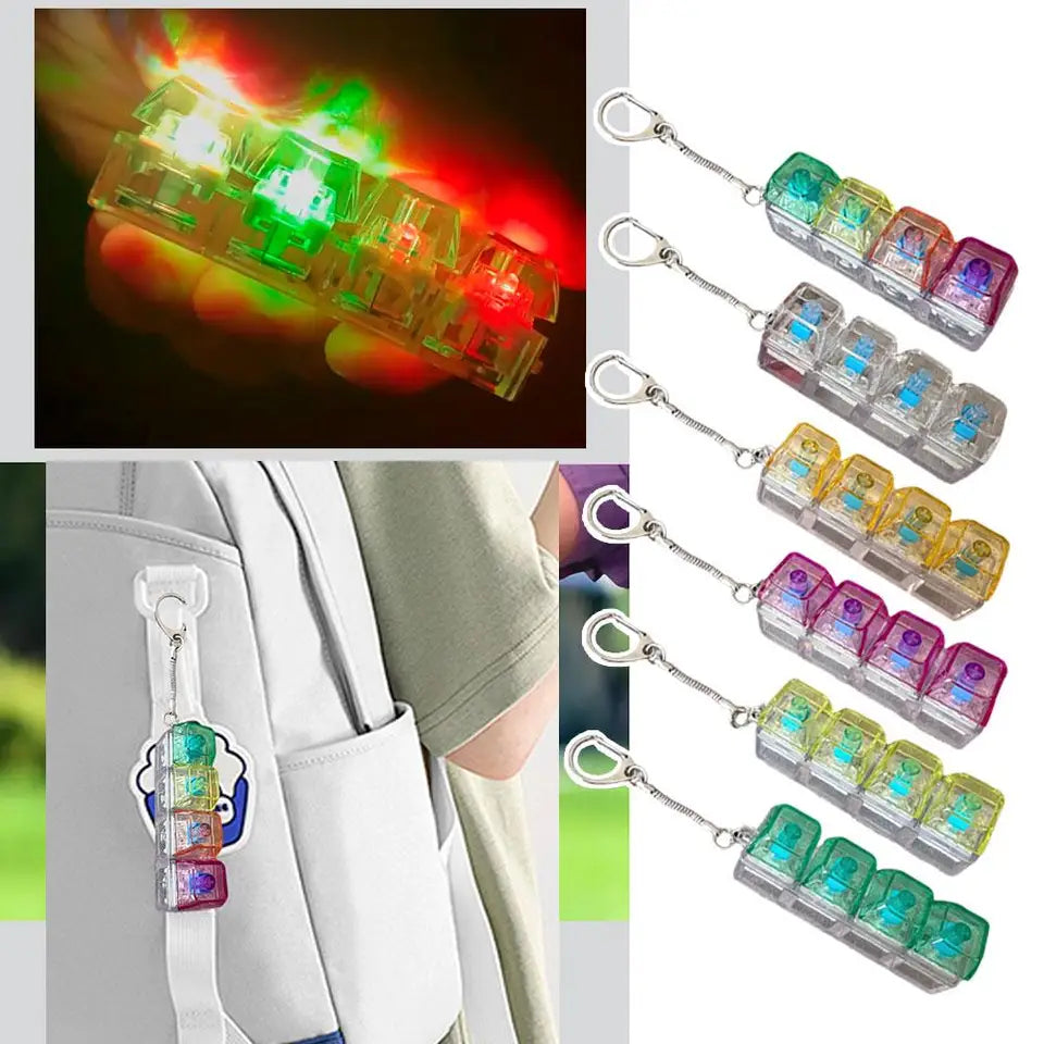 Mini Mechanical Keyboard Fidget Keychain – LED Stress Relief
