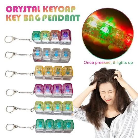 Mini Mechanical Keyboard Fidget Keychain – LED Stress Relief
