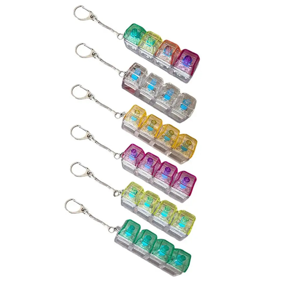 Mini Mechanical Keyboard Fidget Keychain – LED Stress Relief