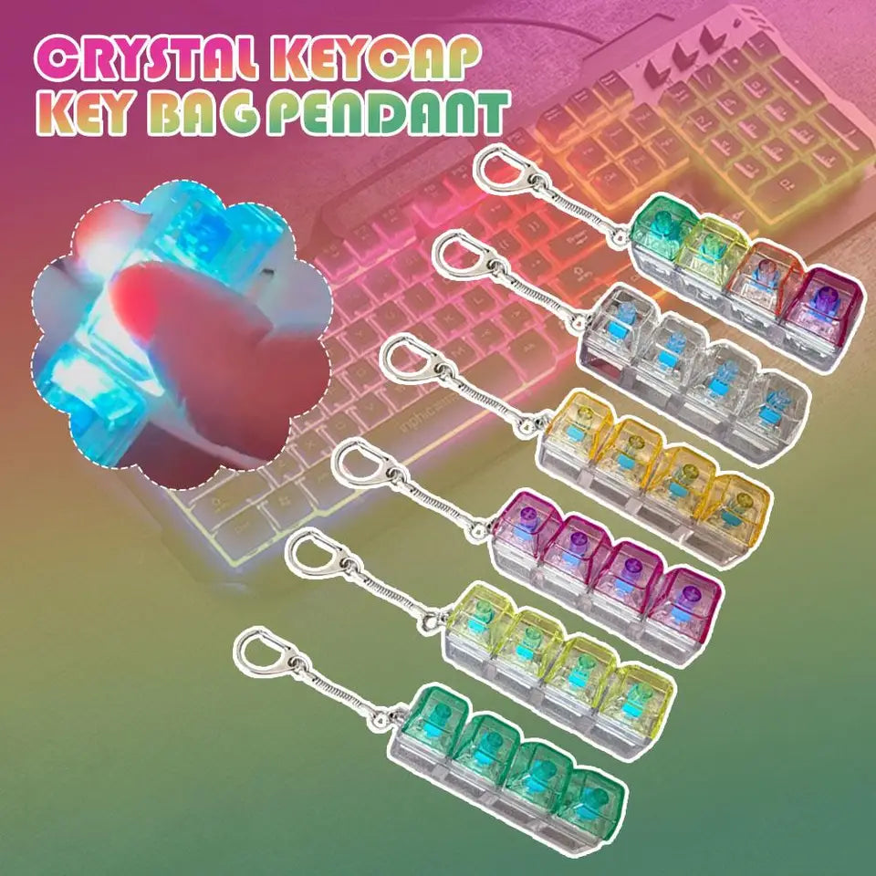 Mini Mechanical Keyboard Fidget Keychain – LED Stress Relief